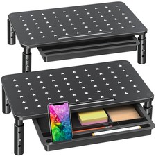 2 PCS 3 Height Adjustable Monitor Stand Riser Drawer Desk Organizer Storage picture