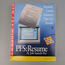 Vintage Spinnaker PFS: Resume & Job Search Pro Windows 3.5 PC Floppy Software picture