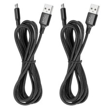 2Pcs Controller Charger Cable, 6Ft USB A to Micro USB Fast Charging Cable, Black picture