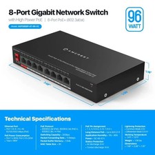 Amcrest 8-Port Gigabit Switch with High Power PoE+ 96w and PoE Watchdog picture