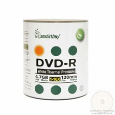 100 Smartbuy 16X DVD-R 4.7GB White Thermal Hub Printable Blank Disc Everest Comp picture