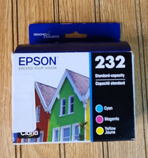 Genuine Epson 232 Color Cyan Magenta Yellow Ink Cartridges EXP 04/2025 picture