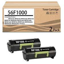 2 Pack 56F1000 Toner Cartridge Replacement for MS321dn MS421dn MS421dw MS521dn picture