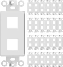 - 25 Pack 2 Port Decorator Wall Plate 1-Gang Keystone Decorative Insert, Keyston picture