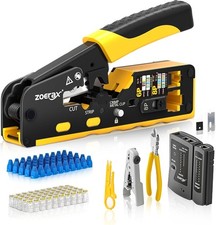 Cat7 RJ45 Crimping Tool, Cat 7 Cat6 Cat5 Pass through Ethernet Crimping Tool Kit picture