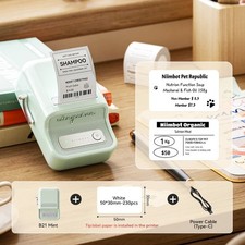 NiiMbot B21 Mini Thermal Label Printer Bluetooth Wireless Portable Barcode Maker picture