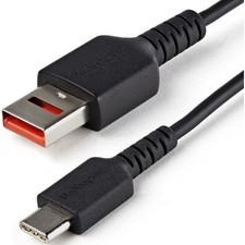 StarTech.com 3ft (1m) Secure Charging Cable USB-A to USB-C Data Blocker Black picture