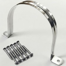 8PCS 4 Inch Stainless Steel Conduit Clamps, 2 Holes for 3-1/2