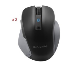 Lot of 2x Insignia Bluetooth Blue Trace Mouse - Black NS-PNM3B8BK-C picture