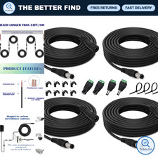 12V DC Power Extension Cable 4PCS 33FT with Male & Female Connectors 5.5mm x 2.1 picture
