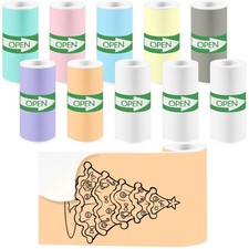 10 Rolls Colorful Mini Thermal Printer Sticker Paper, 57x25mm, High-Contrast ... picture
