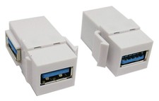zdyCGTime USB 3.0 Keystone Jack Inserts, (2-Pack) 90 Degree White A picture