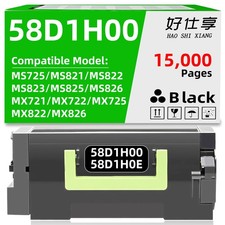 58D1H0E Toner Cartridge Compatible for Lexmark MX721 MX722 MX725 MX822 MX826 picture