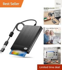 Portable 3.5 Inch Floppy Disk Drive for Windows 11/10/8/7 - Stylish and Compact picture