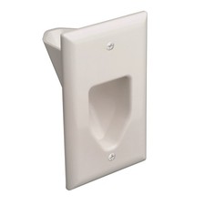 5 Pack of 1-Gang Recessed Low Voltage Cable Plate, White picture