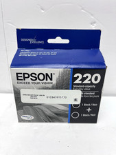 Genuine Epson 220 Black Ink Cartridge Twin Pack T220120D2 Exp 2025 NEW  picture