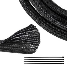 Braided Wire Cable Sleeve Split Wiring Sleeving 10 Feet - 1/2