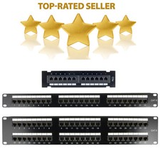 CAT5  CAT6 UTP 48 24 12 Port Network Lan Patch Panel Wall Bracket 1U 2U Lot picture