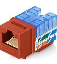 Everest 90° Angled RJ45 CAT5e Keystone Jacks 50-Pack Orange, Slim Profile Female picture