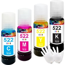Koala 522 Ink Bottles 4 Pack Fit Epsn. ET-2720 ET-2800 ET-2803 ET-4700 ET-4800 picture