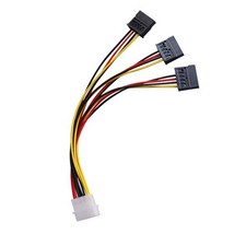 3PCS SATA Adapter Cable IDE 4Pin Male To 3 Port SATA Female Power Supply Cable picture