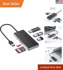 Multi-Device USB 3.0 Hub - 5 Ports Including USB-A to USB-C Adapter for Easy Use picture