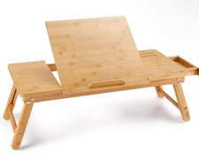 Nnewvante brand multi-functional bamboo tray designed for use as a laptop desk o picture