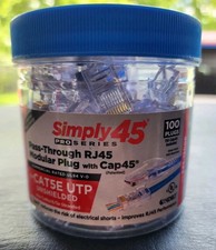 Simply45 ProSeries Cat5e S45-1500P PassThrough RJ45 Modular Plugs/Cap45 - 100PK picture