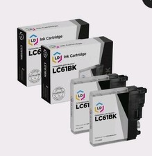 LD Products LC61BK Compatible Brother Black Printer Ink 2 Pack New Sealed picture
