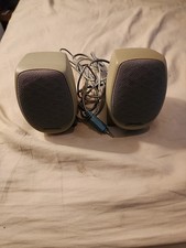 Vintage Polk Audio Speakers Desktop Computer Gray Wired Right And Left Tested picture