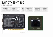 EVGA GTX 650 Ti SSC 1GB GDDR5 Graphics Card ✅1x mini-HDMI  2x DVI✅01G-P4-3652-KR picture