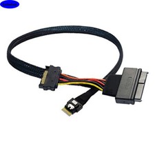 Mini Slim line SAS SFF-8654 4I 38P To SAS 8639 U.2 Adapter Cable with SATA15P picture