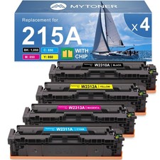 215A Toner Cartridges 4 Pack (with Chip) Compatible Replacement for HP 215A W... picture