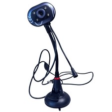 D&L PC Camera 480P USB 2.0 Webcam w/ LED Lights Gooseneck Stand picture