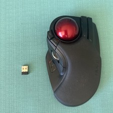 Elecom Huge Trackball Mouse M-HT1DR Wireless Black Red Ergonomic With Dongle picture