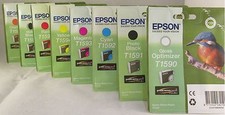 8 x Genuine Ink Epson Stylus Photo R2000 / T1590 T1591 T1592 -T1599 FULL SET picture