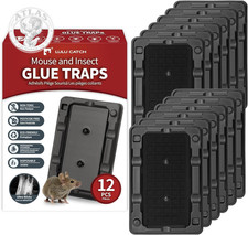 LULUCATCH Mouse & Insect Traps 12 Pack, Heavier Sticky Traps with Non-Toxic Glue picture