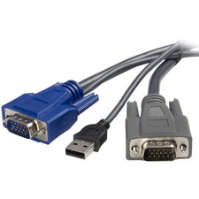 StarTech 6ft Ultra-Thin USB VGA 2-in-1 KVM Cable, TAA (SVUSBVGA6) picture