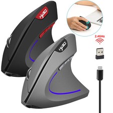 HXSJ USB Wireless Vertical Mice 2.4GHz PC Optical Gaming Mouse Ergonomic 2400DPI picture