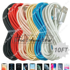 Fast 3/6 Pack 10FT USB Charger Cable For iPhone 14 13 12 11 XR 8 7 Charging Cord picture