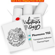 Transparent Adhesive Thermal Paper Sticker Paper Printer Label for Phomemo T02 picture
