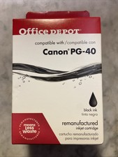 New CANON PG-40 Black Inkjet Cartridge Office Depot Unopened picture