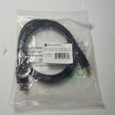 Monoprice USB Type-a to USB Type-B 2.0 Cable - 28/24AWG, Gold Plated, Black, 6ft picture