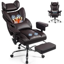 Massage Chair Heated 6 Point Home Office Recliner Footrest Brown Mvpipi Points picture