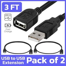 2 Pack USB Extension Cable 3ft USB Cord Extender Standard Type A Male to Female picture