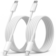 Quickeep USB C to C Cable 3FT 2 Pack, Nylon Braided 60W iPhone 3FT, White  picture