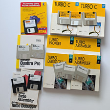 Vtg Borland Dev Tool Lot Turbo C Assembler Debugger Quattro Pro VCOM Software picture
