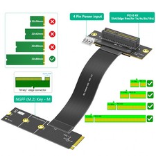 M.2 KeyM 4.0 to PCI-e 4.0 4X 180° Adapter Card Riser Extension Cable for Desktop picture