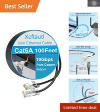 Ultra Slim Cat6a Ethernet Cable, 100 Feet — High-Speed, Reliable, Perfect for... picture
