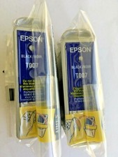 New Genuine 2PK Epson T007 Black Ink Cartridges, Stylus Photo 1270, BAG picture